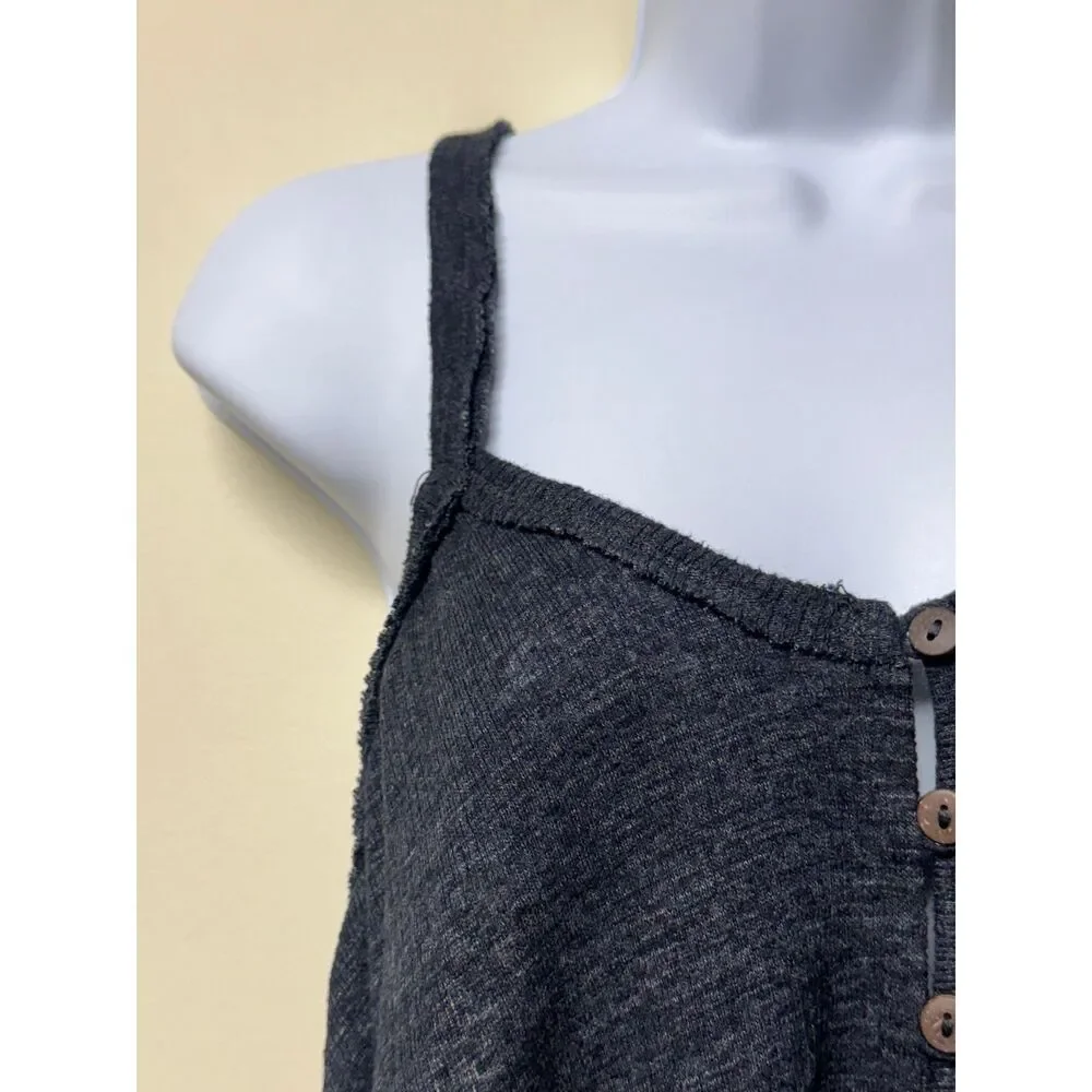 FREE PEOPLE We The Free Dream Weaver Tank Coconut Shell Buttons, Sz S